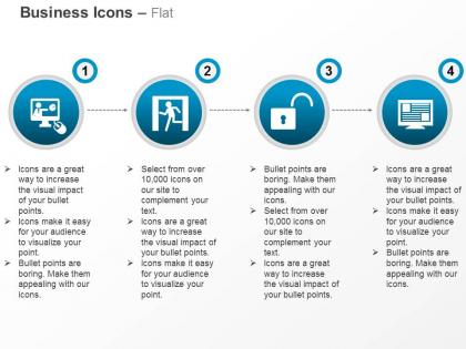 Safety lock exit computer technical support ppt icons graphics