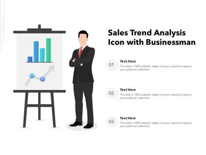Sales trend analysis icon with businessman