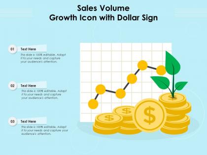 Sales volume growth icon with dollar sign