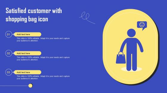 Satisfied Customer With Shopping Bag Icon