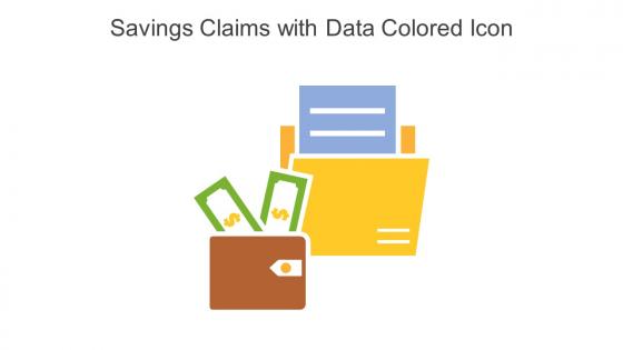Savings Claims With Data Colored Icon In Powerpoint Pptx Png And Editable Eps Format