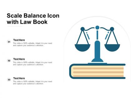 Scale balance icon with law book