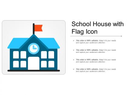 School house with flag icon