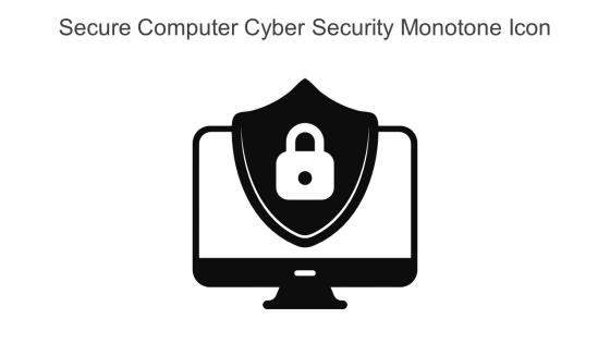 Secure Computer Cyber Security Monotone Icon In Powerpoint Pptx Png And Editable Eps Format