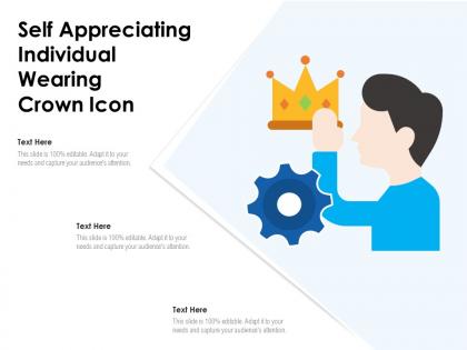 Self appreciating individual wearing crown icon