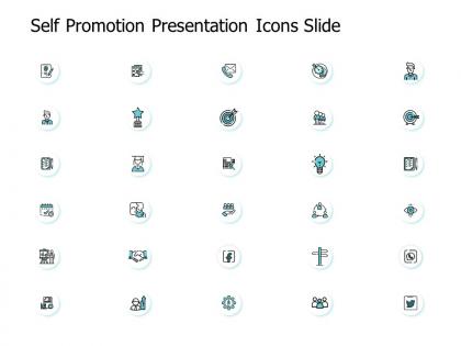 Self promotion presentation icons slide ppt powerpoint presentation file guide
