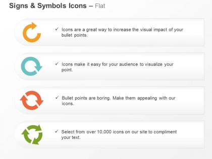 Semicircular recycle arrow multiuse ppt icons graphics
