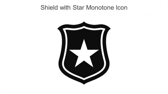 Shield With Star Monotone Icon In Powerpoint Pptx Png And Editable Eps Format