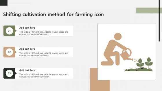 Shifting Cultivation Method For Farming Icon Ppt Example
