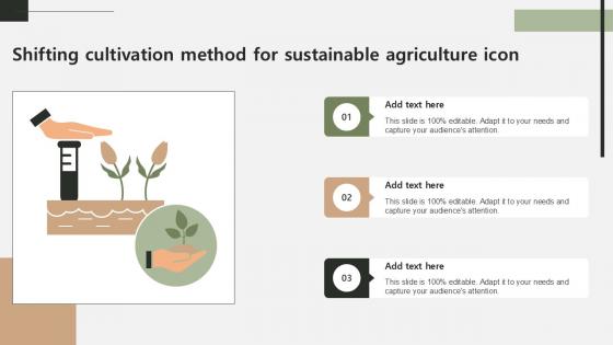 Shifting Cultivation Method For Sustainable Agriculture Icon Ppt Example