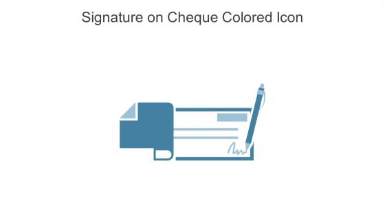 Signature On Cheque Colored Icon In Powerpoint Pptx Png And Editable Eps Format