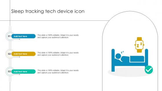 Sleep Tracking Tech Device Icon Ppt Template