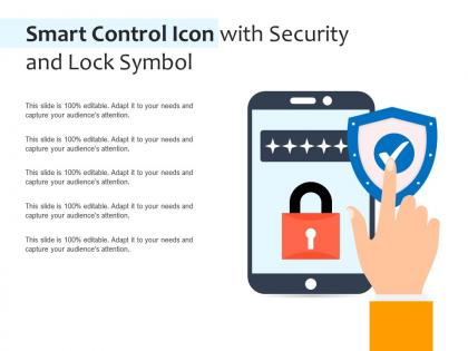 Smart control icon with security and lock symbol