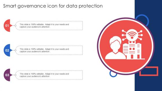 Smart Governance Icon For Data Protection Ppt Slides