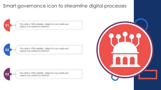 Smart Governance Icon To Streamline Digital Processes Ppt Example