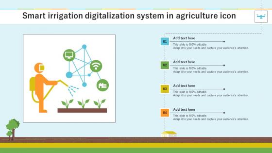 Smart Irrigation Digitalization System In Agriculture Icon