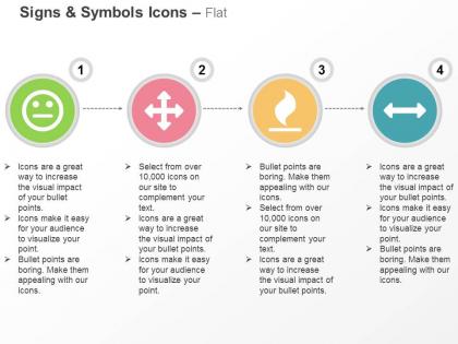 Smiley arrows fire arrow horizontal ppt icons graphics