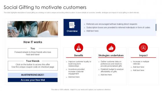 Social Gifting To Motivate Customers Client Referral Process To Expand Ppt Powerpoint