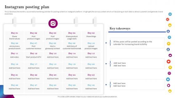 Social Media Branding Instagram Posting Plan Ppt Icon Example Introduction