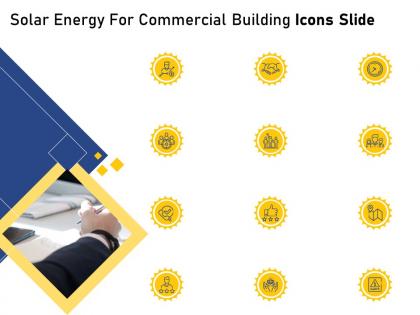 Solar energy for commercial building icons slide ppt powerpoint presentation slides themes