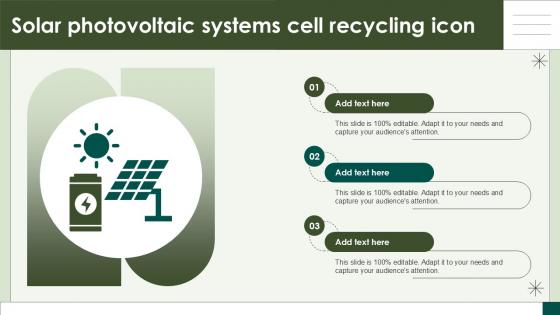 Solar Photovoltaic Systems Cell Recycling Icon Ppt Example
