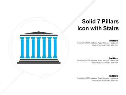 Solid 7 pillars icon with stairs