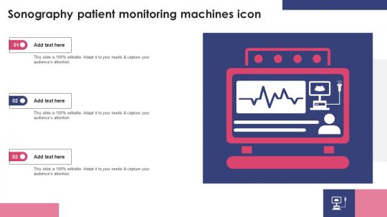 Sonography Patient Monitoring Machines Icon Ppt Example