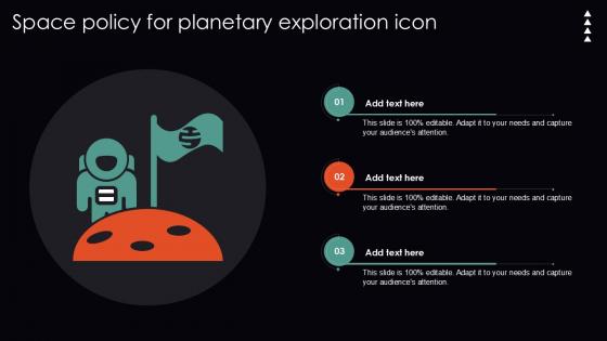 Space Policy For Planetary Exploration Icon Ppt Slide