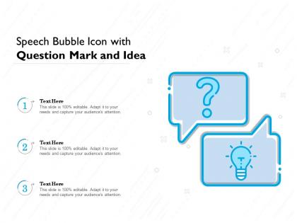 Speech bubble icon with question mark and idea