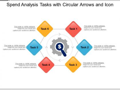Spend analysis tasks with circular arrows and icon