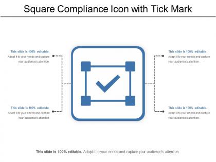 Square compliance icon with tick mark