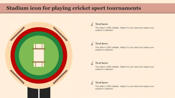 Stadium Icon For Playing Cricket Sport Tournaments