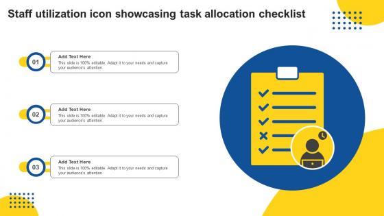 Staff Utilization Icon Showcasing Task Allocation Checklist