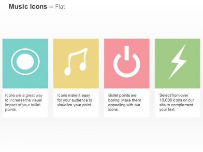 Stop music node power button spark ppt icons graphics
