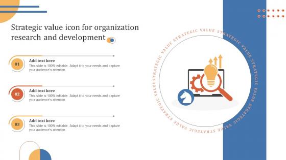 Strategic Value Icon For Organization Research And Development