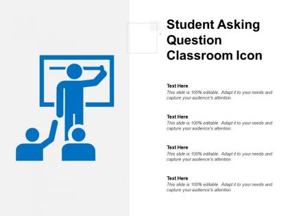 Student asking question classroom icon