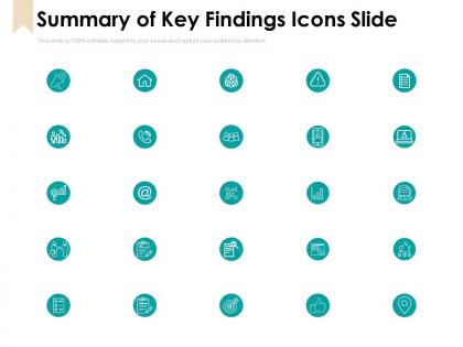 Summary of key findings icons slide growth threat e156 ppt powerpoint presentation
