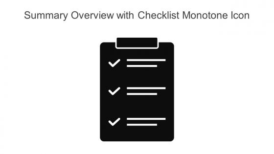 Summary Overview With Checklist Monotone Icon In Powerpoint Pptx Png And Editable Eps Format