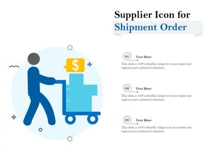 Supplier icon for shipment order