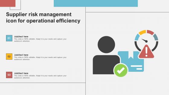 Supplier Risk Management Icon For Operational Efficiency