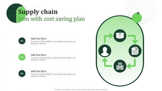 Supply Chain Icon With Cost Saving Plan
