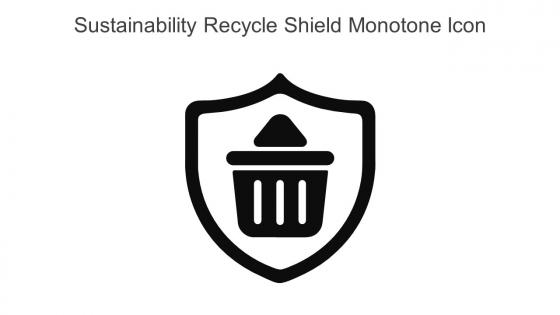 Sustainability Recycle Shield Monotone Icon In Powerpoint Pptx Png And Editable Eps Format