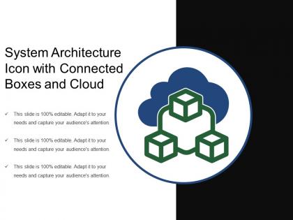 System architecture icon with connected boxes and cloud