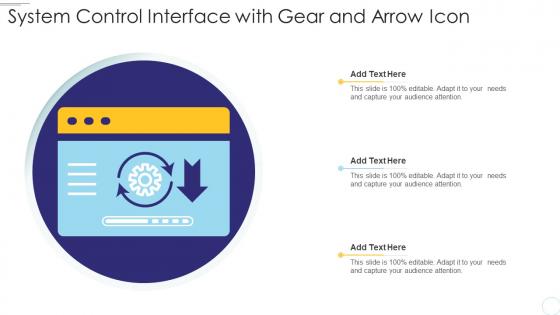 System Control Interface With Gear And Arrow Icon