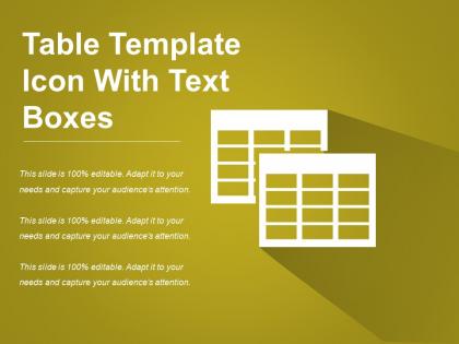 Table template icon with text boxes
