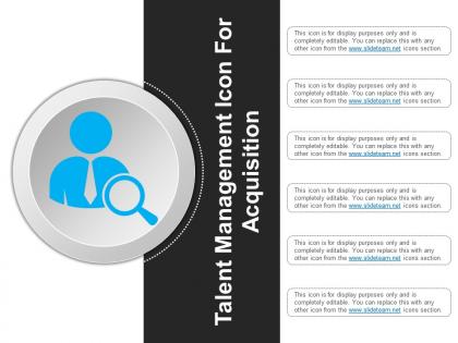 Talent management icon for acquisition example of ppt