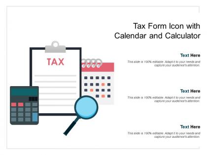 Tax form icon with calendar and calculator