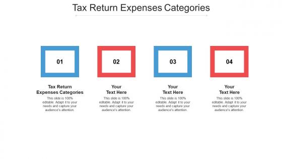 Tax return expenses categories ppt powerpoint presentation icon portfolio cpb