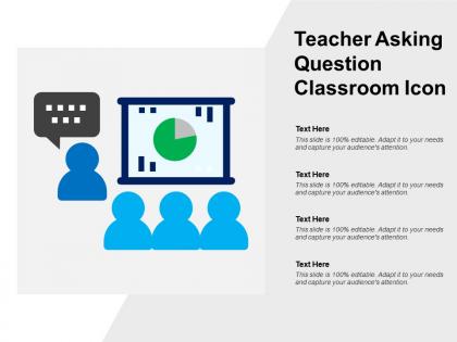 Teacher asking question classroom icon
