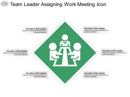 Team leader assigning work meeting icon